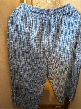 FINAL MARKDOWN Classic Elements Blue and White Seersucker Pants XL